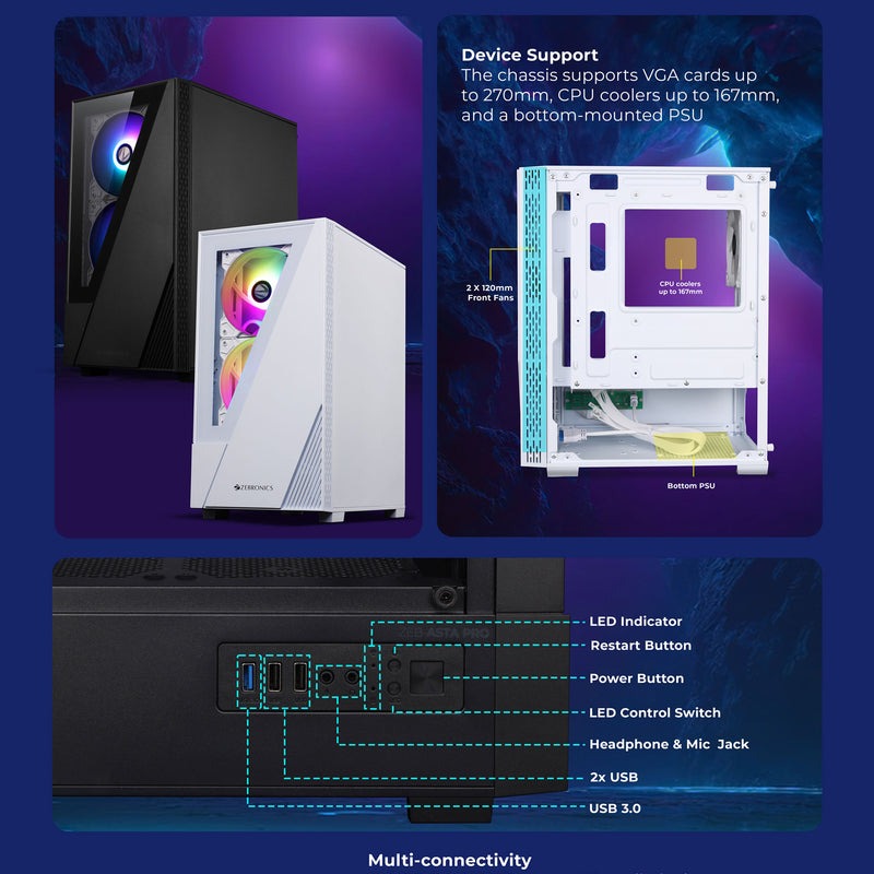 Cabinet Zebronics Asta Pro-B W/O Smps