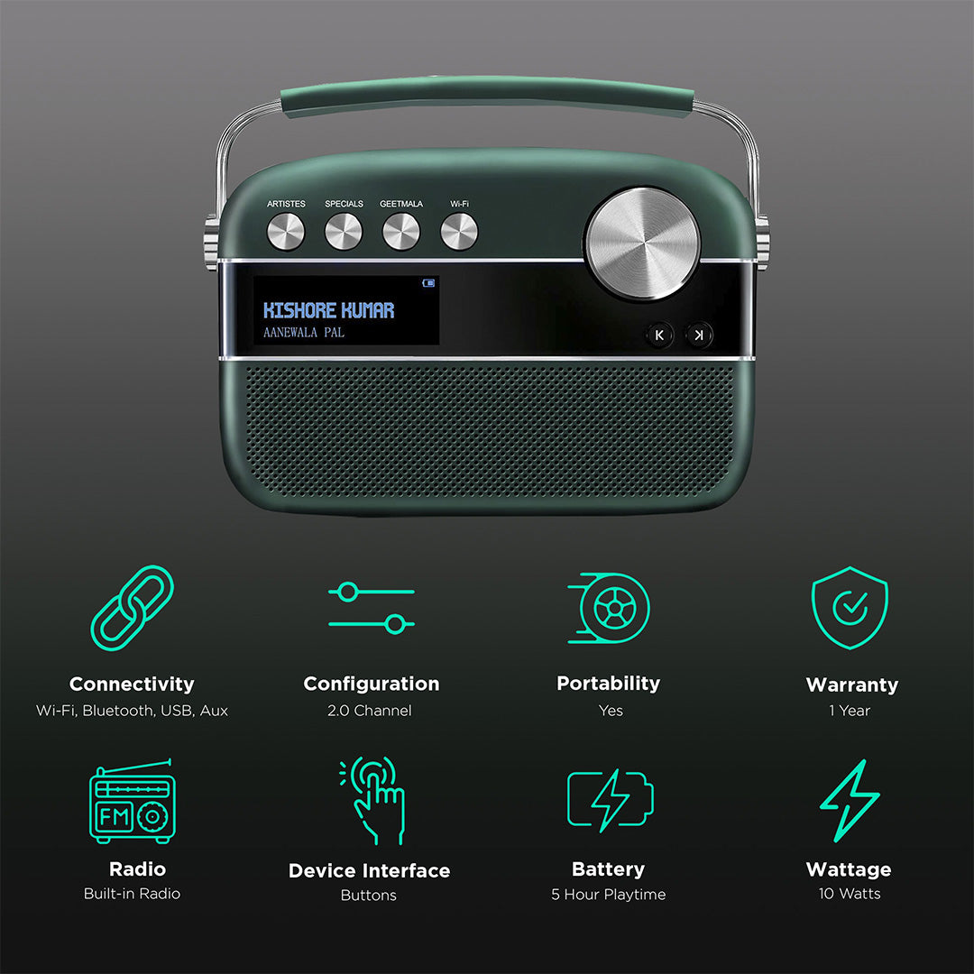 Carvaan Saregama Hindi 2.0 Emerald Green R20020