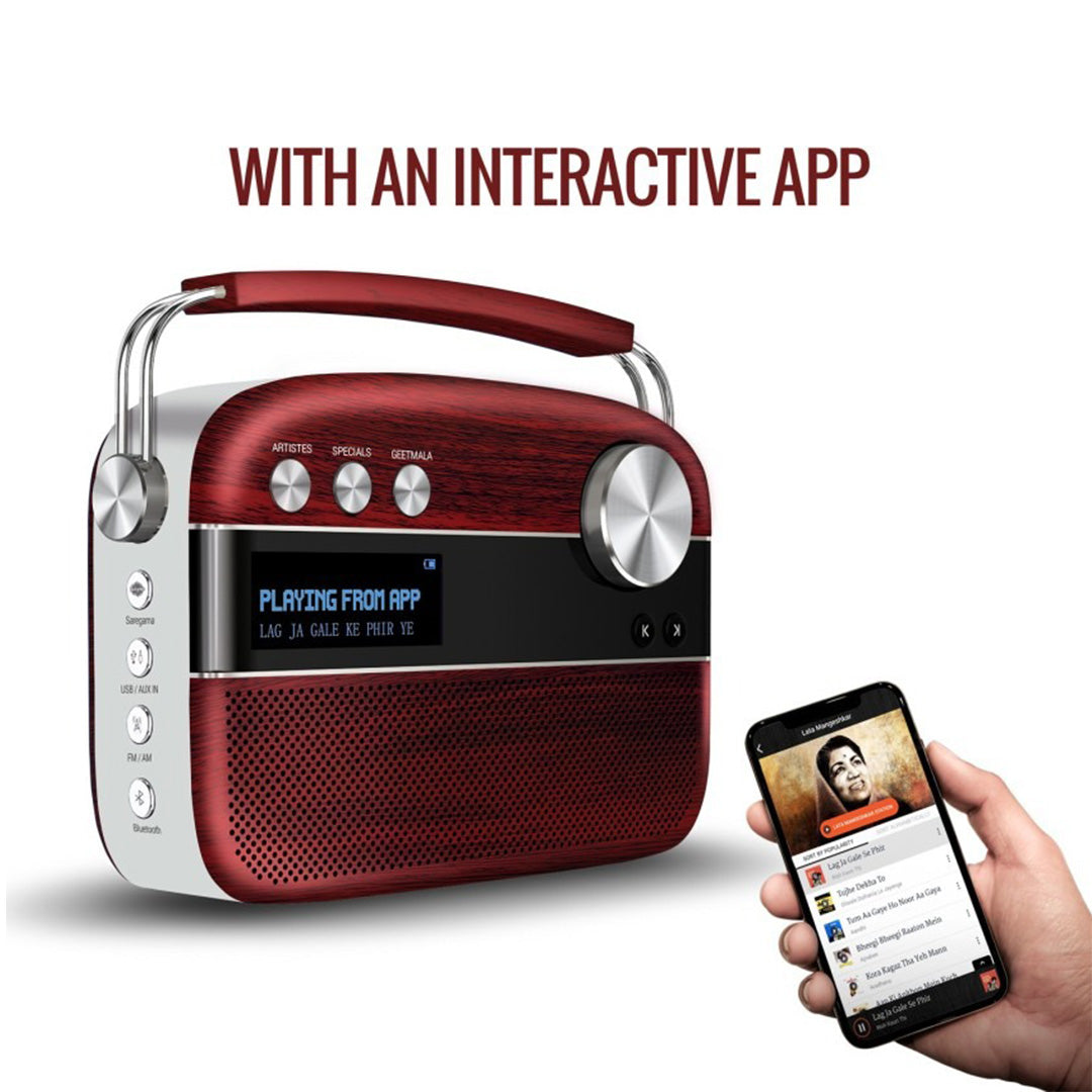Carvaan Saregama Hindi Cherrywood Red R20012