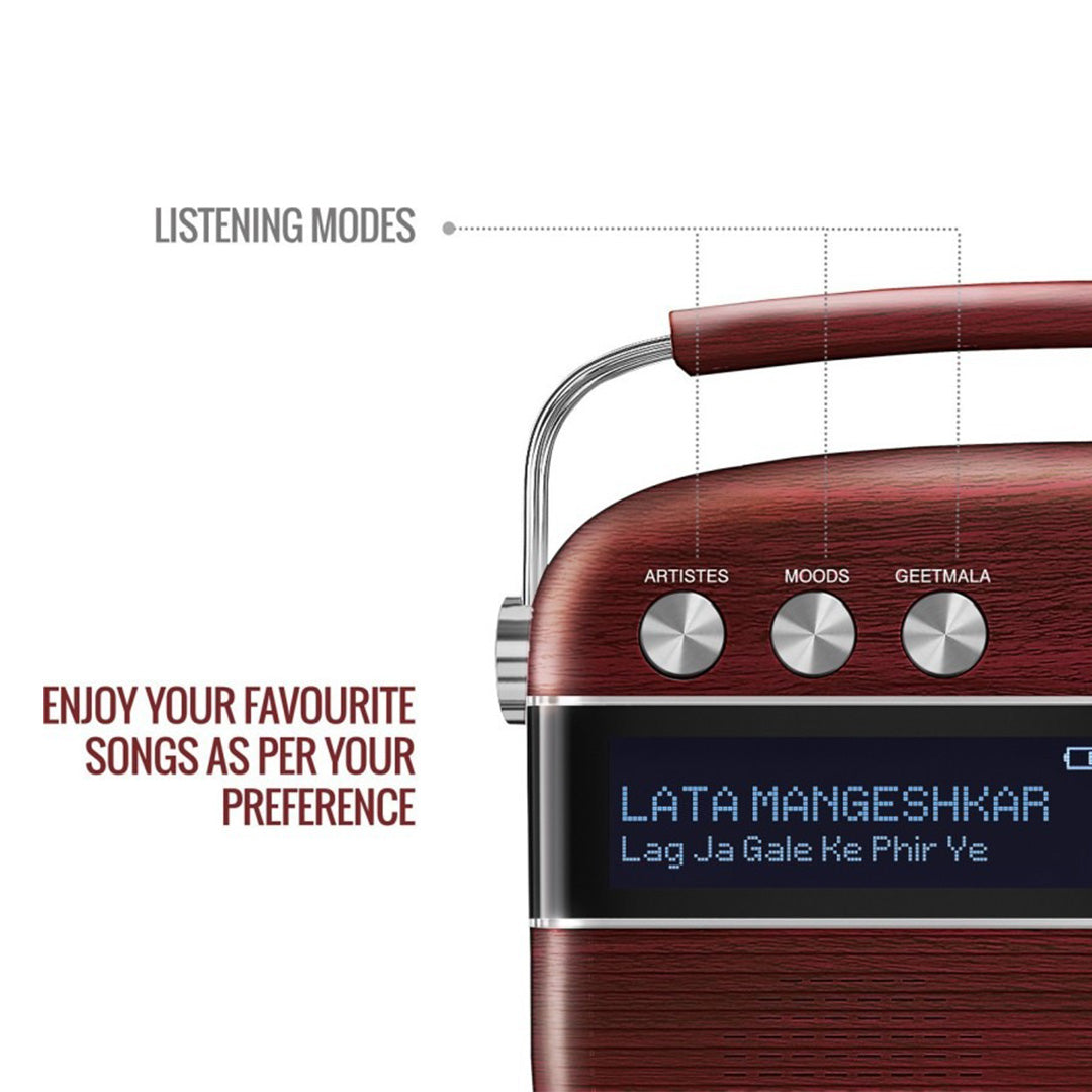 Carvaan Saregama Hindi Cherrywood Red R20012