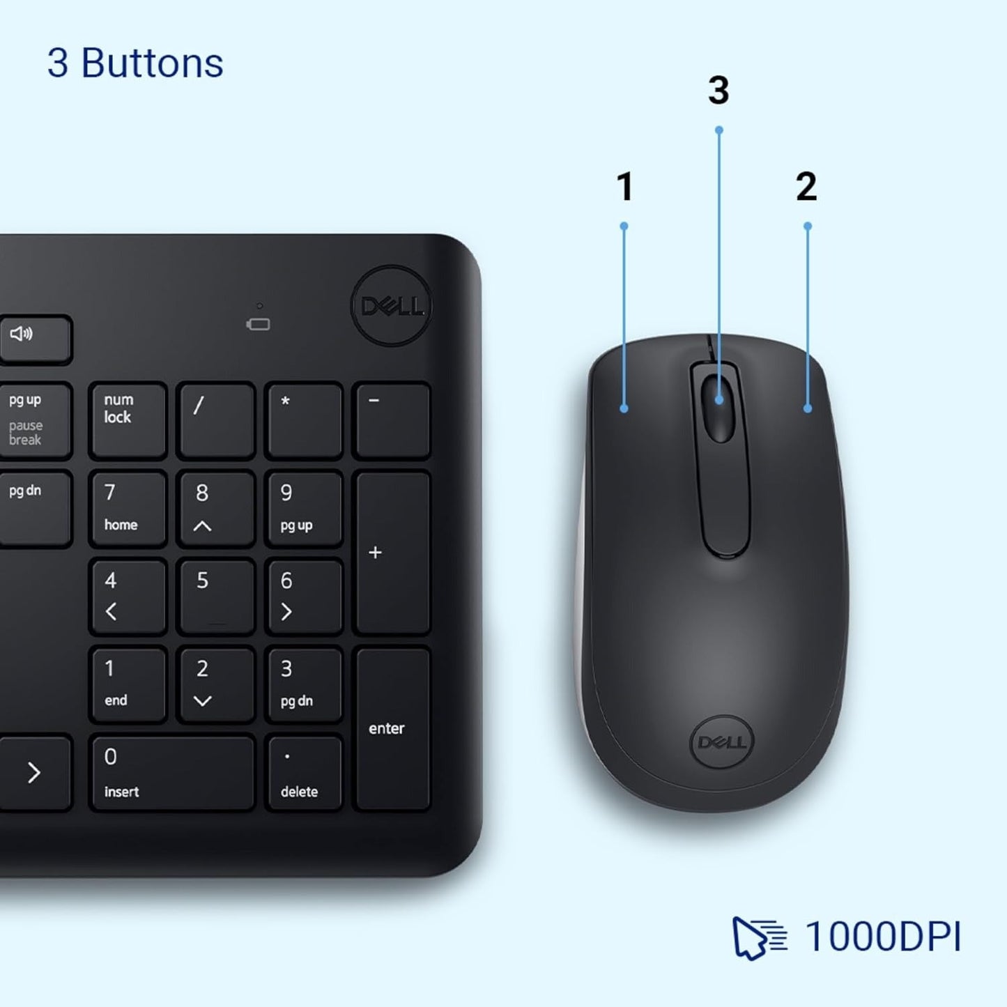 Kb+Mouse Dell Wireless KM3322W