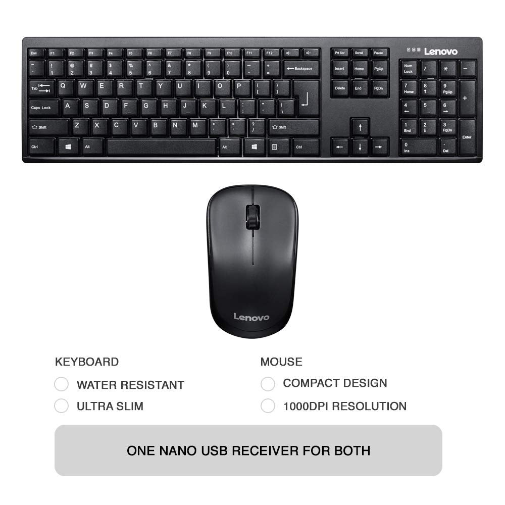 Kb+Mouse Lenovo 100 Wifi Combo GX30L66303