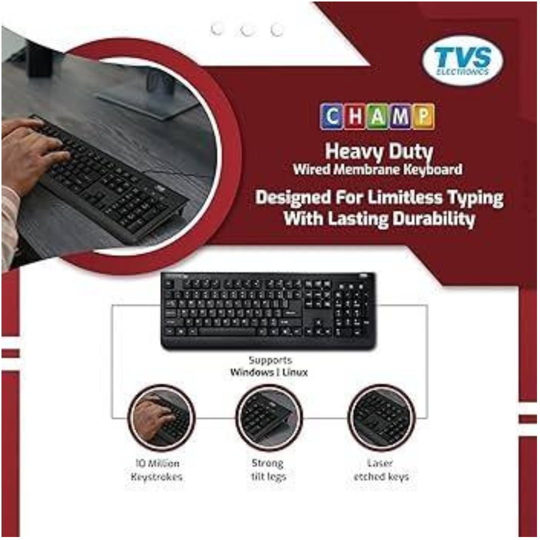 Keyboard Tvse Champ Blk Ps/2