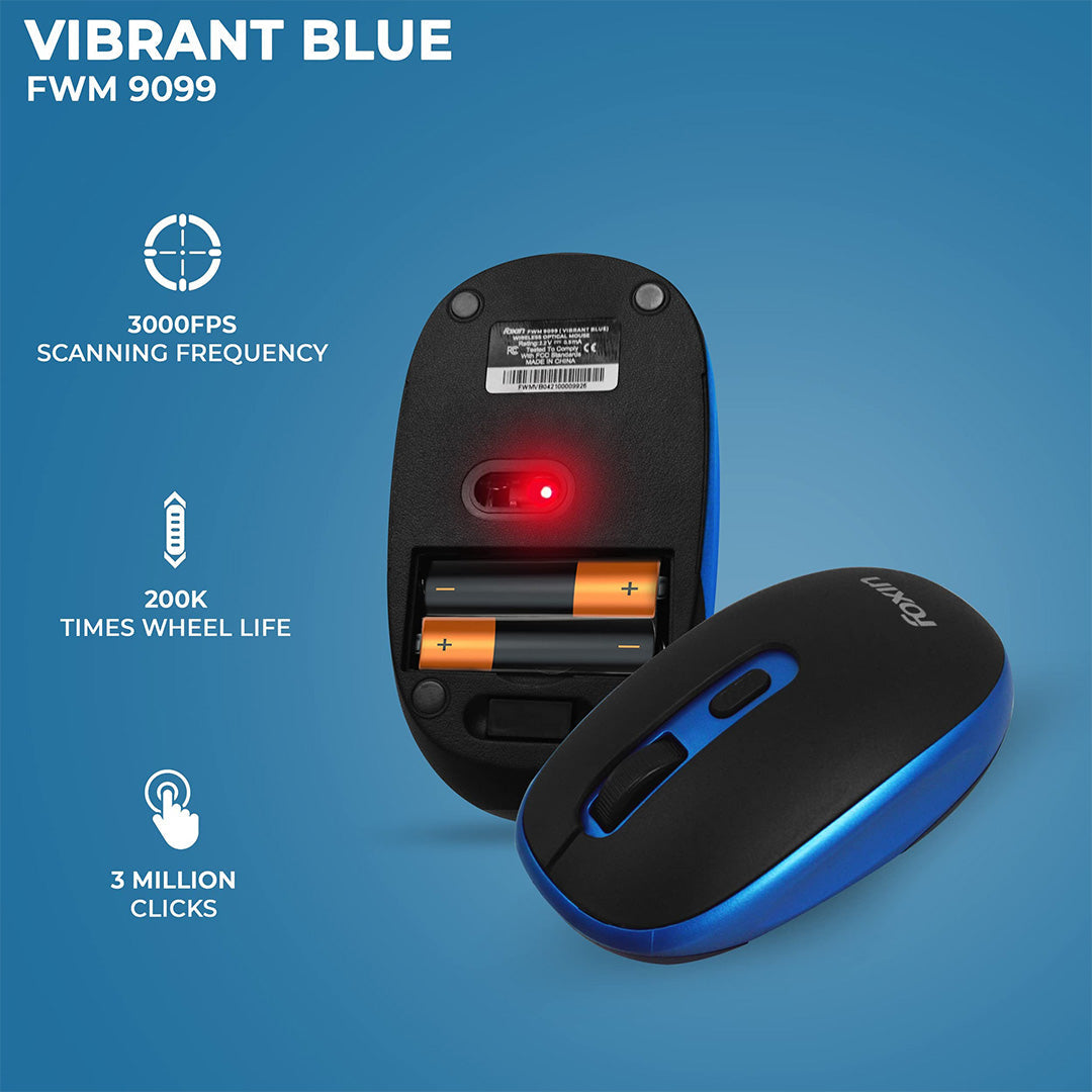 Mouse Foxin Wireless Fwm 9099 Vibrant Blue