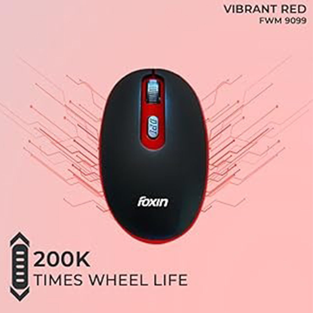 Mouse Foxin Wireless Fwm 9099 Vibrant Red