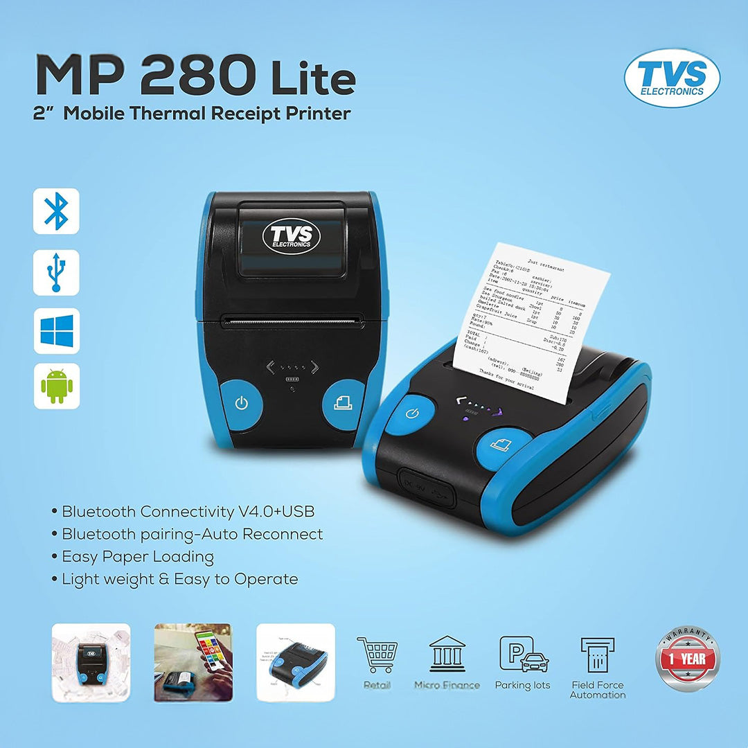 Printer Tvs MP 280 Lite Mobile Thermal