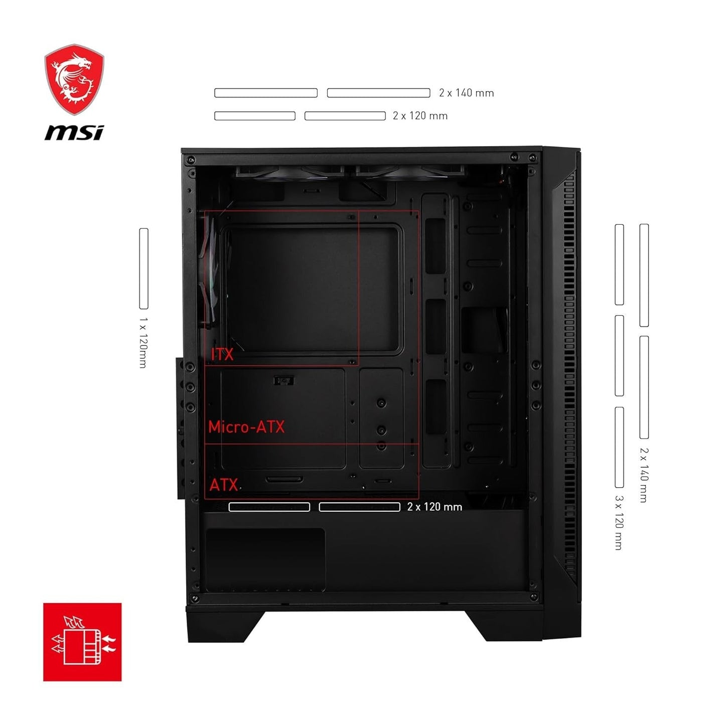 Cabinet MSI Mag Forge 120A Airflow