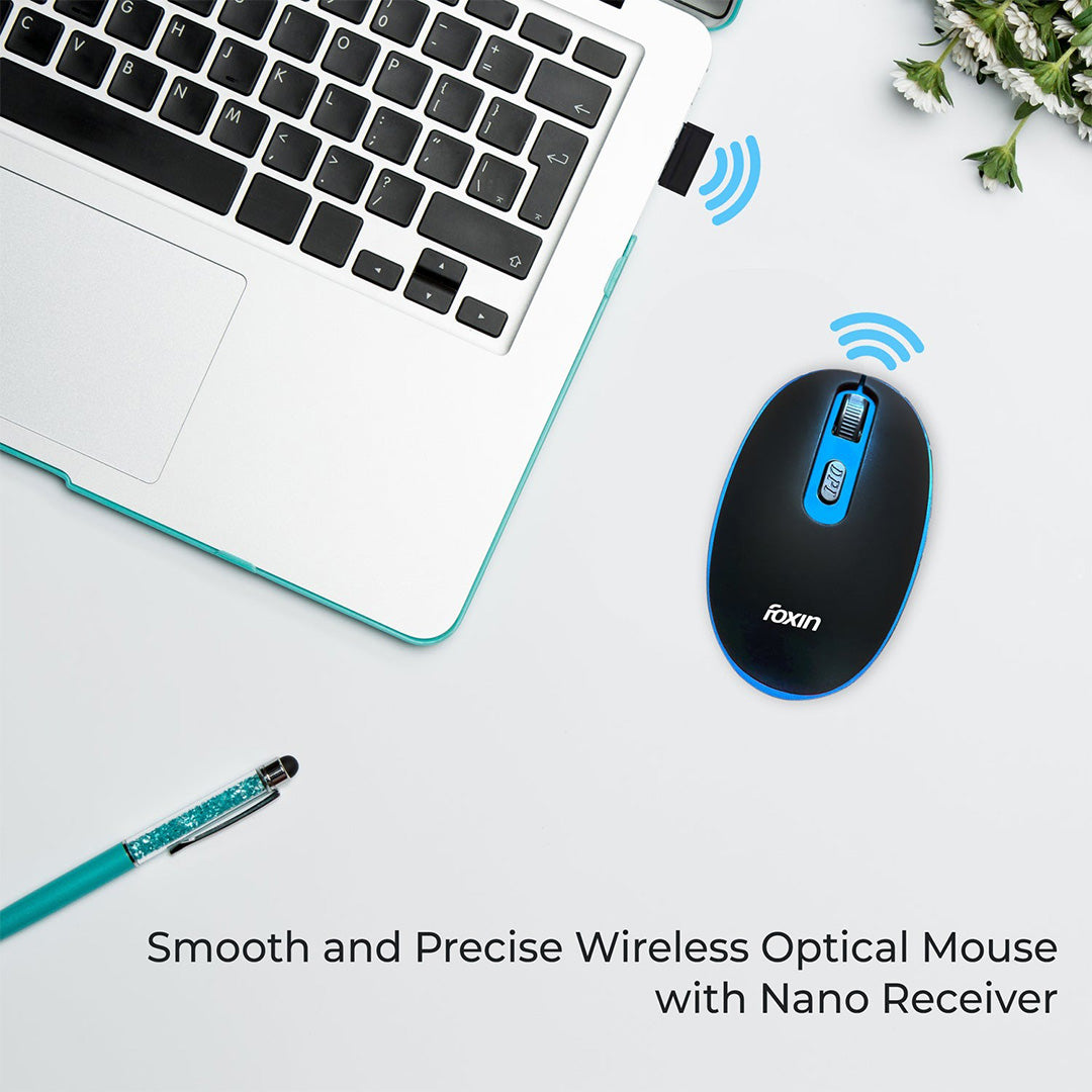 Mouse Foxin Wireless Fwm 9099 Vibrant Blue
