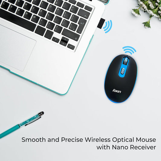 Mouse Foxin Wireless Fwm 9099 Vibrant Blue